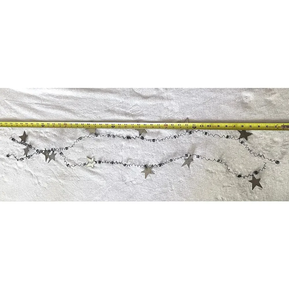Handcrafted Garland Metal Stars on Coiled Wire 2-43